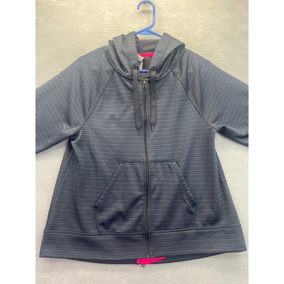 Champion Duo Dry Zip Hoodie Womens Small Gray Pink Back Zip Excellent V9504M - Picture 7 of 15